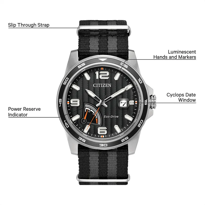PRT - Men's Eco-Drive AW7030-06E Black Tone Steel Case Watch PRT - Men's Eco-Drive AW7030-06E Black Tone Steel Case Watch